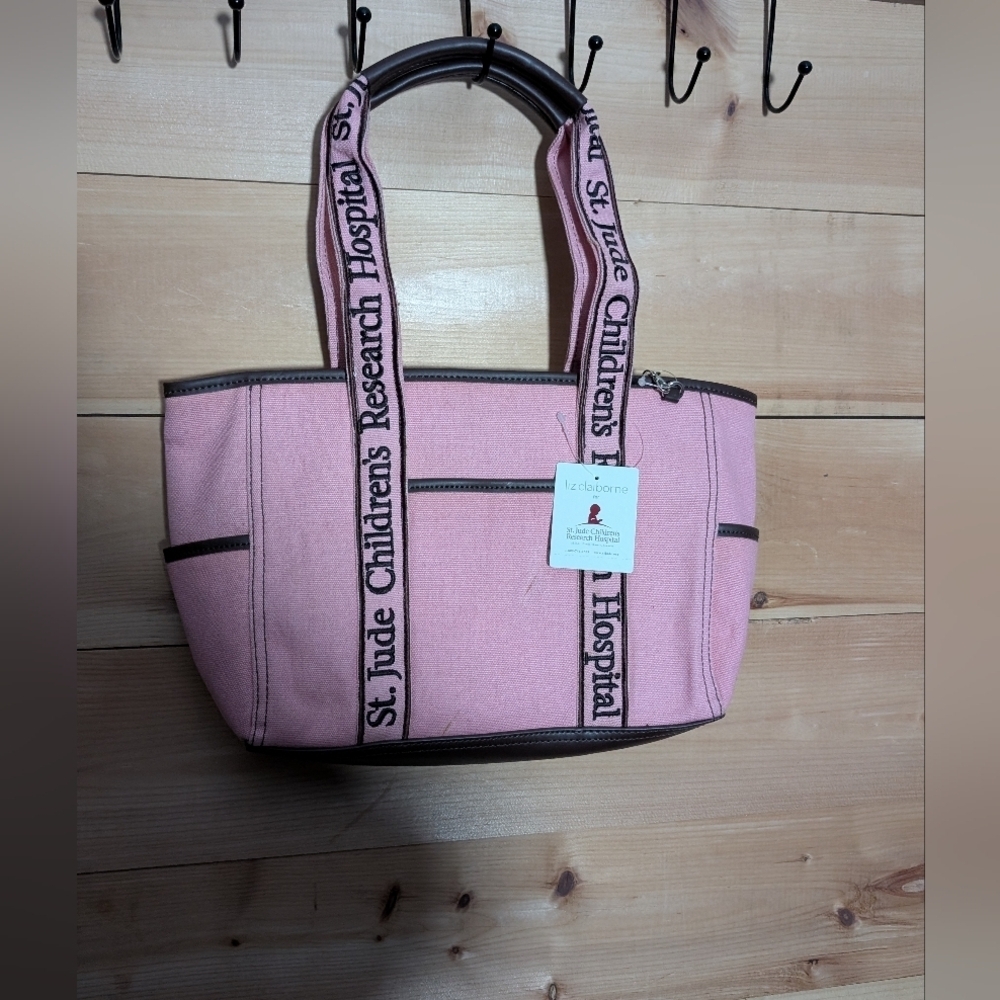 Liz Claiborne Pink St. Jude Limited Edition Purse/Tote Bag with Black Accents